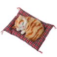 thumbnail image 4 of Alfombrilla de tela con simulación de gato pequeño durmiendo, regalo pequeño para gato, regalos creativos, adornos para el hogar, adornos para el coche, 4 of 4