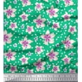 thumbnail image 1 of Soimoi Green Cotton Duck Fabric Leaves & Flower Floral Print Fabric by the Yard 42 Inch Wide, 1 of 1
