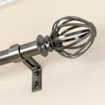 thumbnail image 3 of Lumino 1" Plated Pewter Regis Cage Adjustable Single Curtain Rod Set, 42"-120", 3 of 5
