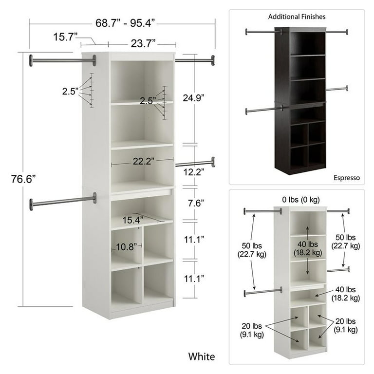 SuiteSymphony 23.7 Shelving - Set of 2, Pure White
