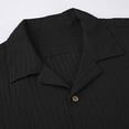 thumbnail image 4 of HomeDM Short Sleeve Dress Shirts for Men Summer Button Down Collared Shirts for Casual Wedding Work, Black, Size L, 4 of 5
