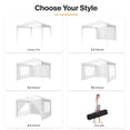 thumbnail image 6 of COBIZI 10x10 Pop up Canopy with Sidewalls Waterproof Outdoor Canopy Gazebo Anti-UV Instant Foldable Canopy Tent for Party with Carry Bag,White, 6 of 10