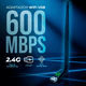 thumbnail image 3 of Adaptador 2 En 1 XTREME PC GAMING WiFi Bluetooth 5.3 Antena Externa USB 2.4GHz/5GHz 600mbps Doble Banda Inalambrico Plug & Play Windows/Linux NXT906BK, 3 of 5