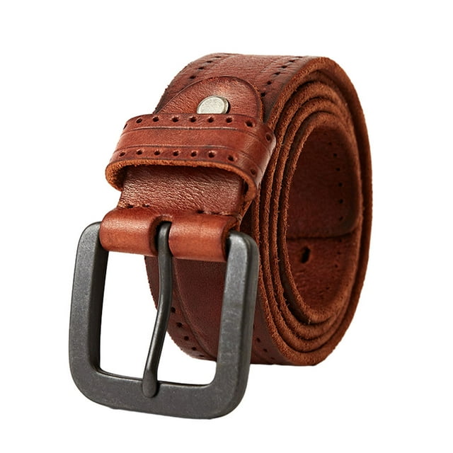 ZheElen Premium Leather Men Belt Adjustable Size ple Universal Match Gift Choice As Shown 1Set