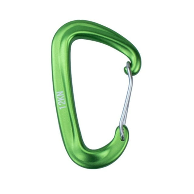 D Shape Snap Clip Hook 12Kn, Aluminium Carabiner For Climbing And Backpacking, Strong And Secure, Lightweight Design 1 - Does Not Contain Composite Wood Green