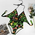 thumbnail image 6 of Colorful Fruit Print Swimsuit Gre Leaves One Piece Swimwear Push Up Fashion Monokini Sexy Holiday Swim Pattern Beach Wear, 6 of 7