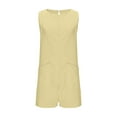 thumbnail image 5 of Quinlirra Two Piece Sets For Women Summer 2025 Women's Solid Color Hollow Back Overalls Jumpsuit, 5 of 5