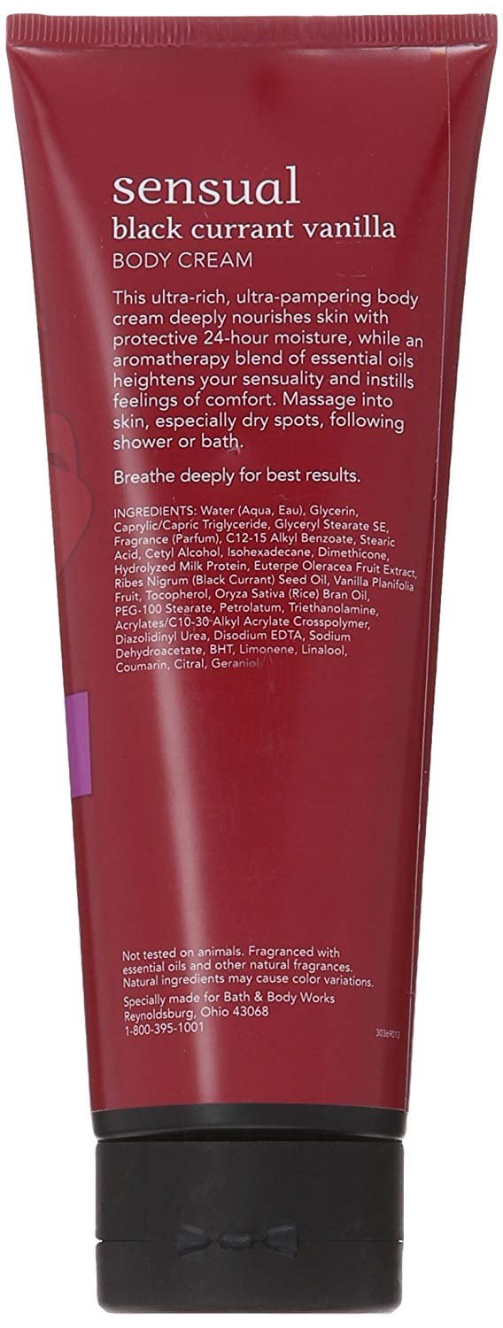 Bath Body Works 8 Ounce Body Cream Aromatherapy Sensual Black