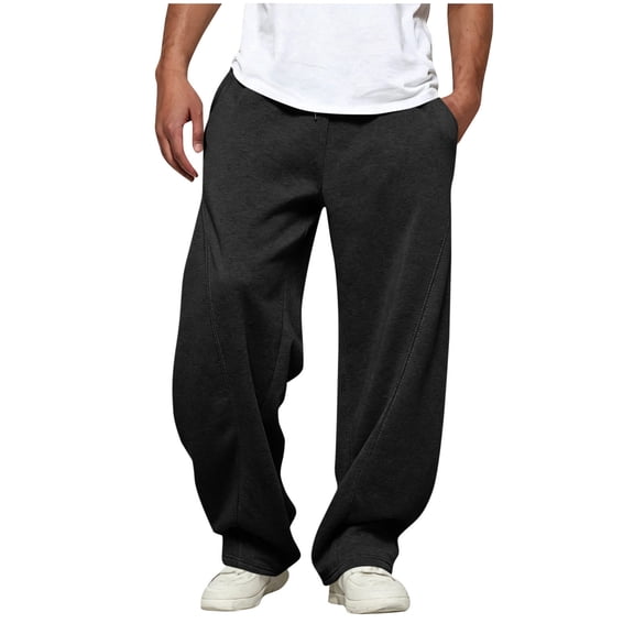 Qiyinn Man Fashion Casual Comfy Solid Color Loose Summer Drawstring Pockets Pants