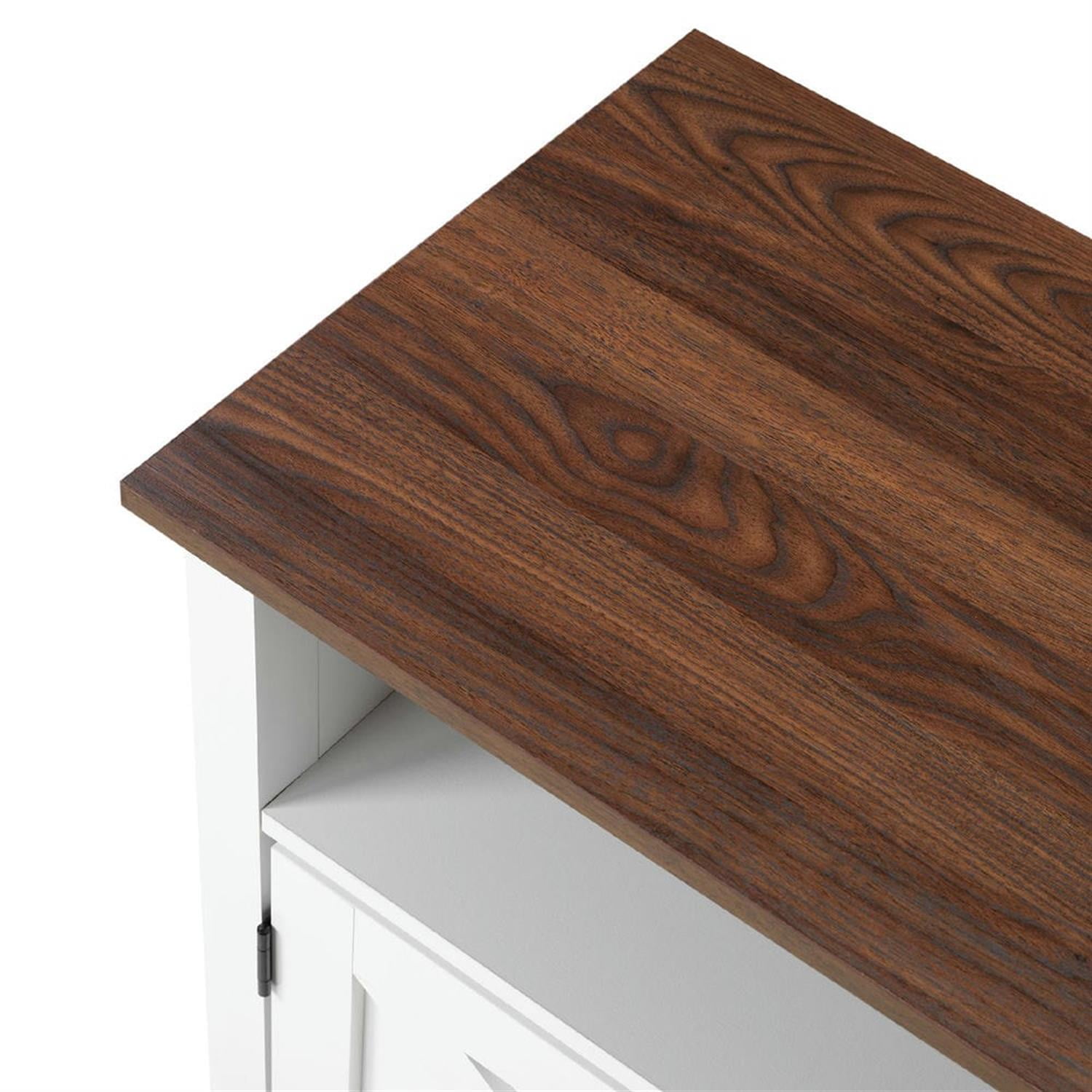 Demi Bonn Farmhouse Sideboard Buffet Cabinet with Hinged Barn Doors, 58" Large Kitchen Storage Cabinet with Adjustable Shelves for Dining Room, Living Room, Enterway, White