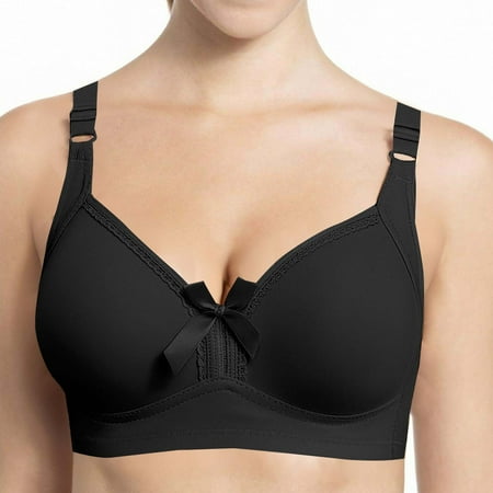Babcutegg Womens Bra Lightweight Wireless Padded Full coverage Womens Underwear Black Size XXXL(46/105BC)