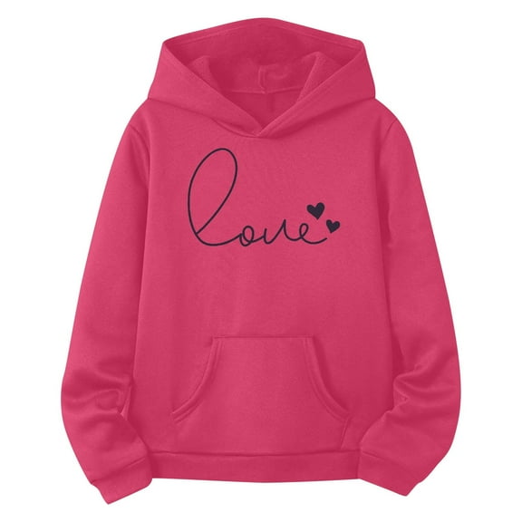 Girls Long Sleeve Letter Print Hoodie Pullover Top and Sweatpants Outfit Set Warm Jogger Suit