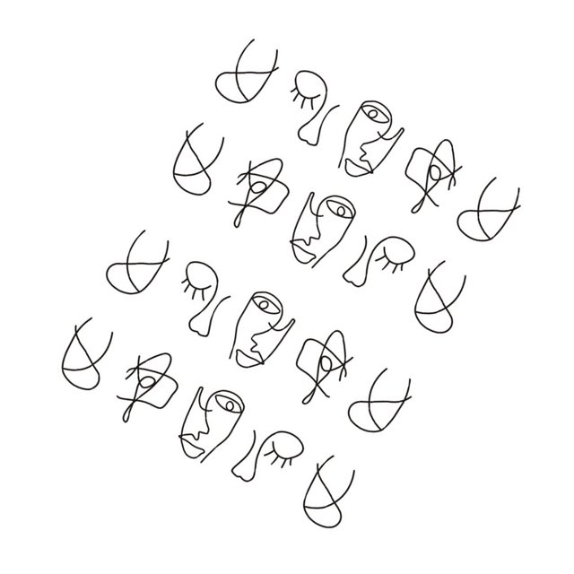 ziyahi Cartoon Animal Line Drawing Nail Stickers DIY Fake Full Nail Tip Decals Beauty Art Tools