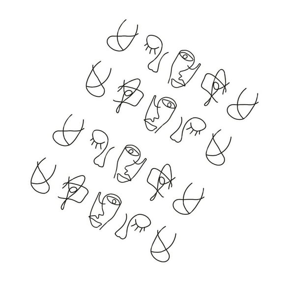 destyer Autocollants d'Ongles Dessin Animé Animal Ligne Dessin Bricolage Faux Décalcomanies Complètes de Bout d'Ongles Outils d'Art de Beauté