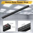 thumbnail image 6 of 24 Outlet Long Power Strip, Heavy Duty Metal Power Strip with 10 ft Long Extension Power Cord for Cabinet, Industrial, Commercial Home Wall Mount Power Strip, ETL listed (Black), 6 of 7
