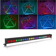 JAJALUYA 2-Pack Rectangular RGB 24 LED Wall Washer Light Bar with Remote for Stage Party