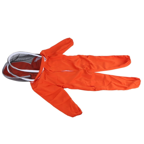 Kids Beekeeping Suits, Full Body Bodysuit Overall Protective Zippered Hooded For Apiculture Accessory Orange L