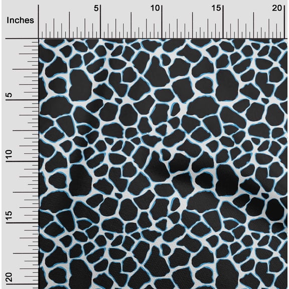 oneOone Cotton Poplin Twill Iris Blue Fabric Giraffe Animal Skin Sewing Fabric By The Yard Printed Diy Clothing Sewing Supplies 56 Inch Wide