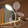 thumbnail image 3 of Lámpara LED de pinza para luz infantil, flexible de 360°, lámpara de luz con clip, 3 modos de iluminación y 5 intensidades variables, lámpara de mesa LED sin filtro recargable USB para luz de libro, 3 of 5