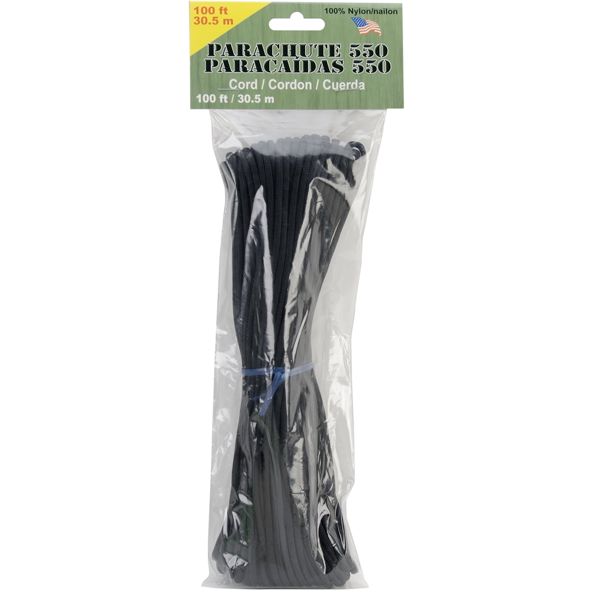 Parachute Cord 4mmX100'-Black - Walmart.com