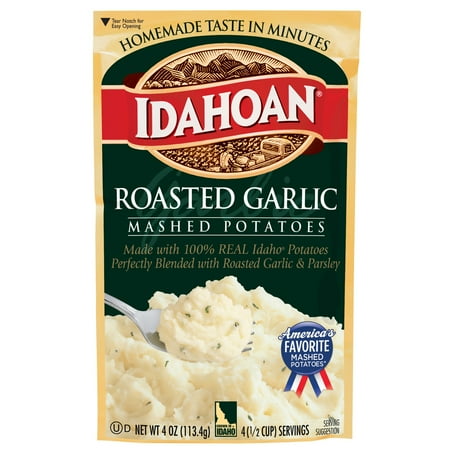 Idahoan Roasted Garlic Mashed Potatoes, 4oz (Pack of 12)