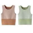 thumbnail image 1 of Plebaso 2 Pack Débardeurs en Coton pour Enfants Tout-Petits Garçons Filles Col Rond Sans Manches Rayé, 1 of 7