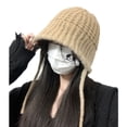 thumbnail image 5 of SikaFu Marad Wind Wool Fisherman Hat Girl In Autumn And Winter Warm Face, Small Baotou Hats Korean Versatile Ear Protection Hat, 5 of 7