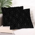 thumbnail image 2 of Unique Bargains Shaggy Plush Throw Pillow Covers Couch Pillow Covers (2 Count) Black-2 16" x 16", 2 of 6