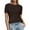 Brown, variant on Women's Short Sleeve Sweaters Spring Crew Neck Knit Work Shirts Business Casual Tops Summer Fashion Clothes