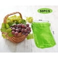 thumbnail image 2 of Paquete de 100 bolsas protectoras para racimos de uvas, bolsa de organza para frutas con cordones que brindan protección total contra (30 x 20 cm) ER, 2 of 5