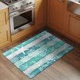 thumbnail image 2 of 2x3 Ft Entryway Area Rug, Teal Coastal Beach Kitchen Rug Runner Washable Floor Mat, Nautical Starfish Coral Vintage Wooden Non Slip Indoor Door Mat Throw Carpet for Bathroom Living Room Bedroom, 2 of 8