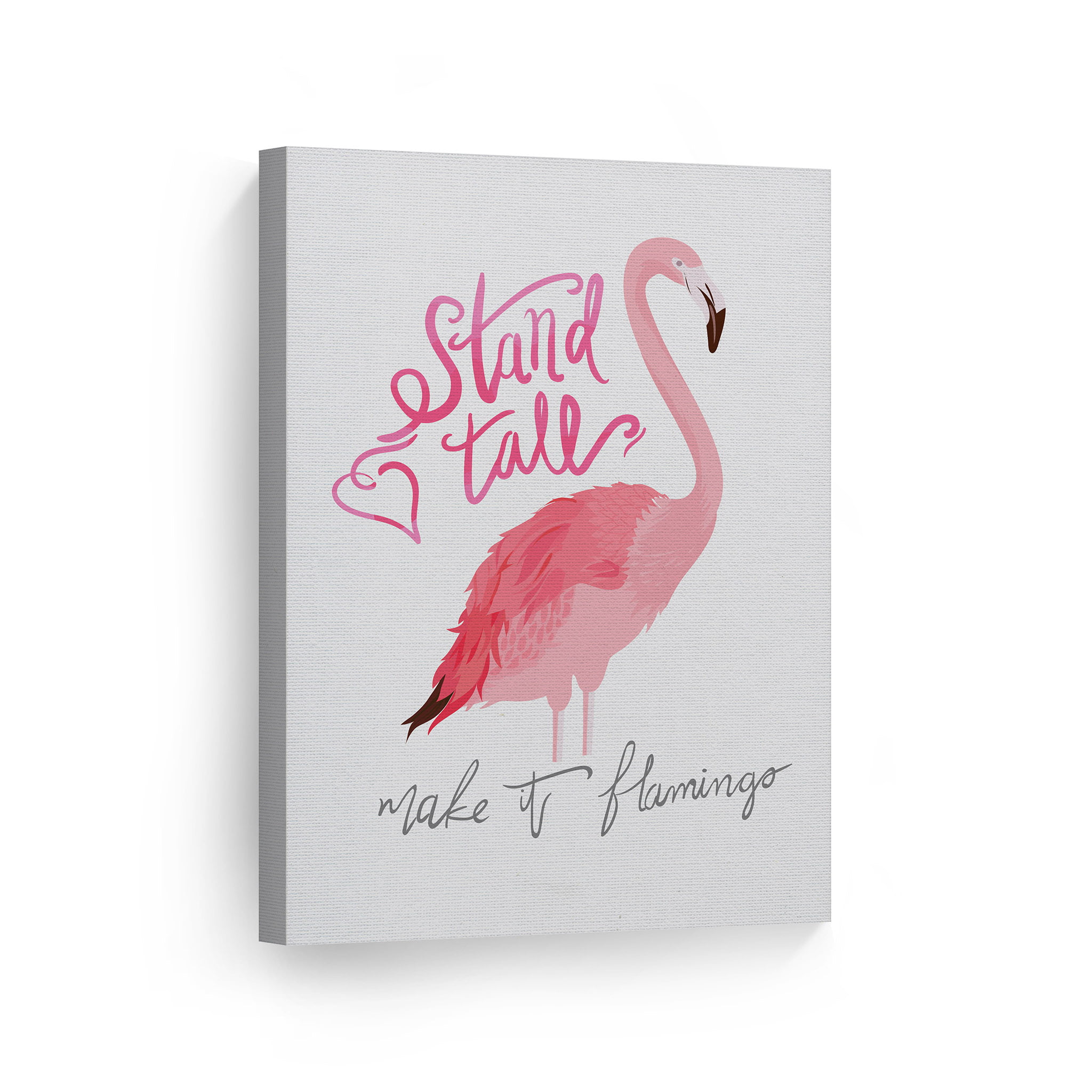 Smile Art Design Stand Tall Quote Flamingo Decor White Background Canvas Wall Art Print Kids Room Decor Baby Room Decor Nursery Decor Ready To Hang Made In The Usa 28x19 Walmart Com