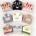 thumbnail image 2 of KEINXS Cute Animal Fuzzy Velvet Short Slipper Socks Fluffy Warm Non-Slip Hosiery, 2 of 20