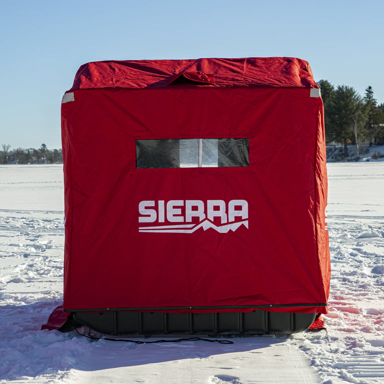 Eskimo 25300 Sierra Flip Style Ice Shelter with 60 Sled and Swivel Seats,  2 Person