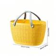 thumbnail image 3 of Hand Woven Shopping Basket Portable Carry Organizer Tote,Textured Plastic Storage Basket With Comfortable Handle,Large Capacity Utility Container For Groceries Picnic Supplies Household Essentials, 3 of 6
