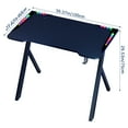 thumbnail image 5 of Queroig Gaming Desk with RGB LED Lights, Carbon Fiber Surface Gaming Table, Large Gaming Computer Desk, X-Shaped Legs PC Workstation Desk with Cup Holder & Headphone Hook, 5 of 7