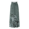 thumbnail image 4 of YDKZYMD Wool Pants Women Wide Legs Elastic Boho Ruffle Drawstring Pants Floral Palazzo Beach Loose Petite with Pocket Trousers Summer Comfy Plus Size Casual Pants Gray 5XL, 4 of 4