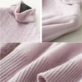 thumbnail image 1 of Suéteres florales para mujer Jersey de punto de cuello alto ahuecado Slim Fit sólido, 1 of 2