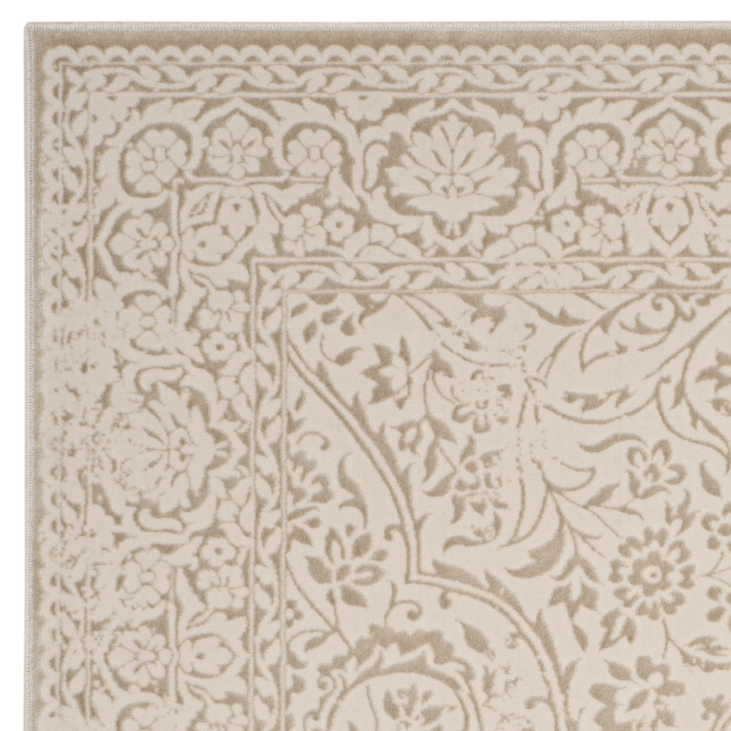 SAFAVIEH Noble Caelestinus Floral Bordered Area Rug, Beige/Ivory, 5'1" x 7'6"