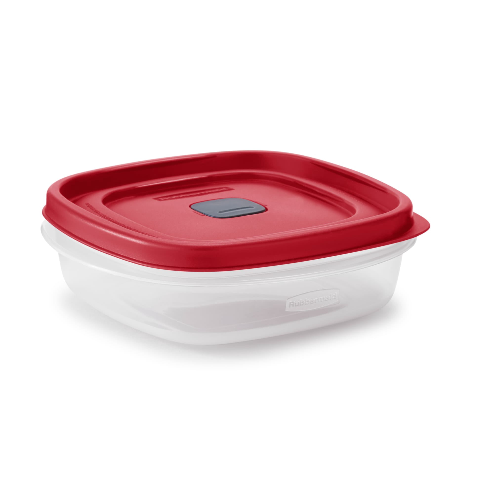 (4 pack) Rubbermaid EasyFindLids 3-Cup Round Food Storage Container, Racer Red