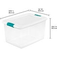 thumbnail image 3 of Sterilite 64 Quart Multipurpose Stackable Plastic Latching Lid Storage Tote Container Box Bin for Home and Office Organization, Clear 72 Pack, 3 of 9