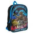 Jurassic World Backpack 15" Dinosaurs TRex Carnotaurus Kids Boys Black