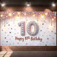thumbnail image 5 of Decorated Happy 10th Birthday Banner Sparkling 10th Birthday Display Crystal Rose Gold Birthday Backdrop for 10th Birthday Party Kids' Birthday Family Gathering, 5 of 9