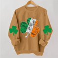 thumbnail image 3 of Craaazy St Patricks Day Tops for Women Shamrock Loose Long Sleeve Round Neck Spring Summer Clothes Gifts, 3 of 6
