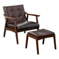 thumbnail image 2 of Take a Seat Natalie Accent Chair and Ottoman Set in Espresso Faux Leather, 2 of 6