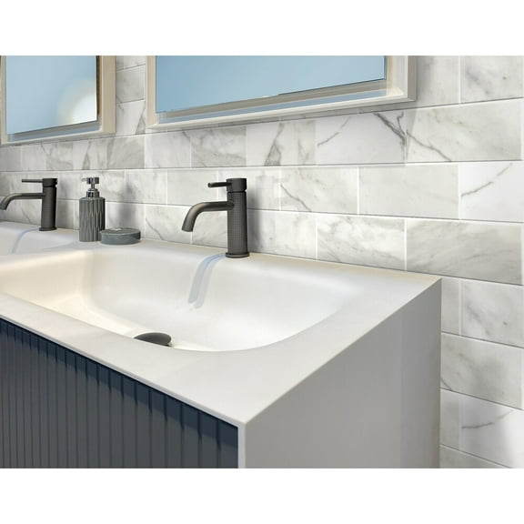 Apollo Tile   White 3-in. x 6-in. Honed Marble Subway Tile (5 Sq ft/case)