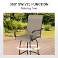 thumbnail image 5 of MRUAKA Patio Swivel Bar Stools Chair of 2, All Weather High Back and Armrest Patio Stools & Bar Chairs for Backyard, Lawn Garden, Balcony , Brown, 5 of 7