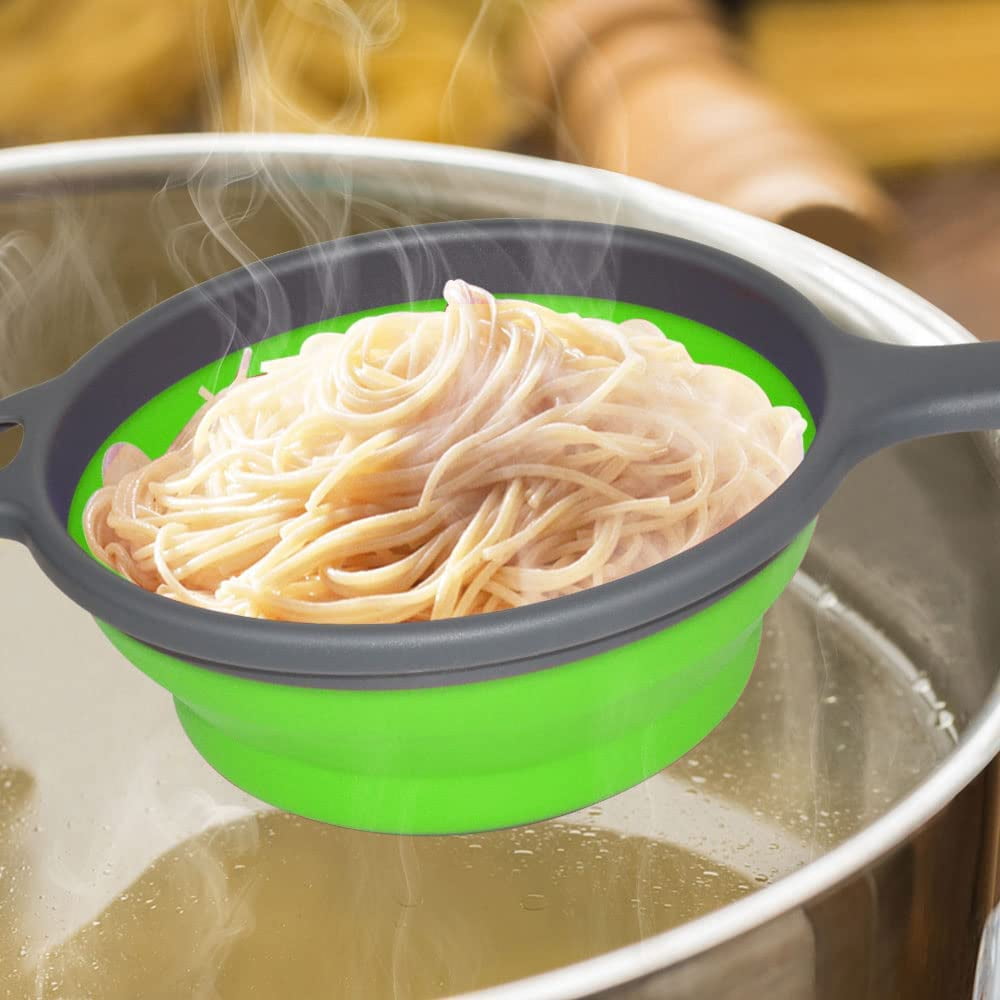 Passoire En Acier Inoxydable 22 Cm - Avec Poignées, Pour Pâtes, Légumes, Riz - Lavable Au Lave-vaisselle, Design Empilable - 10