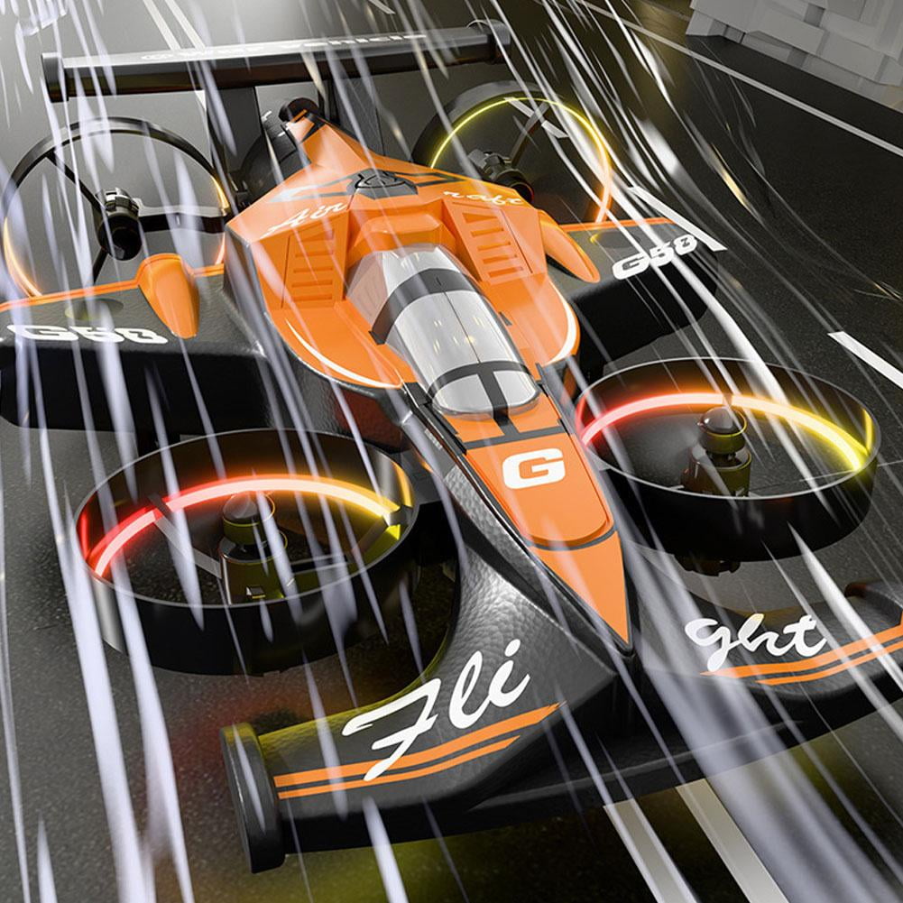 2-in-1 RC Car Drone with Gesture Steering, One-Key Flips, LED Light Show, Stable Hovering, USB Rechargeable for Indoor & Outdoor Play