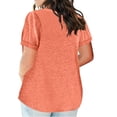 thumbnail image 3 of Patlollav Women Plus Size Tshirt Henley Shirts Loose Fit Split V Neck Solid Tops Casual Summer Oversize T-Shirts, 3 of 6